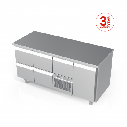 Kühltisch mit 5 Schubladen und 1 Tür, –5 ... +8 °C